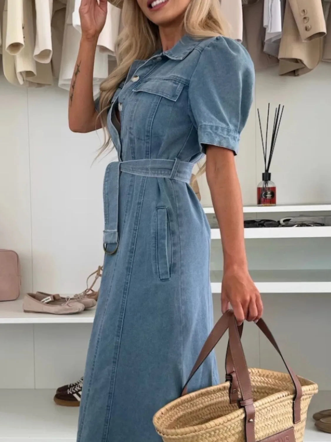 Kleid von Élise Ceinture – Puffärmel und Gürtel