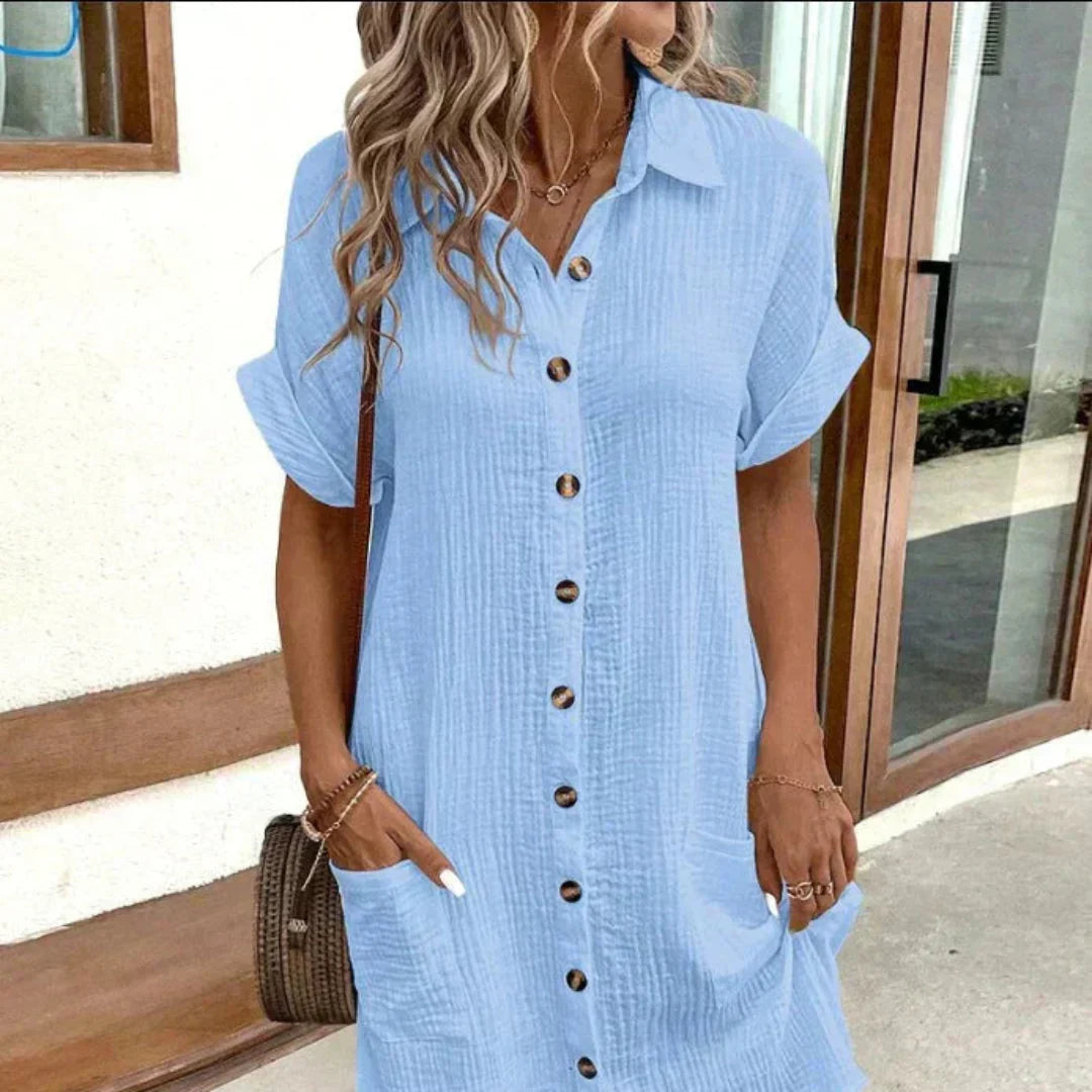 Kleid von Gisèle Soleil – Polokragen und atmungsaktiv 