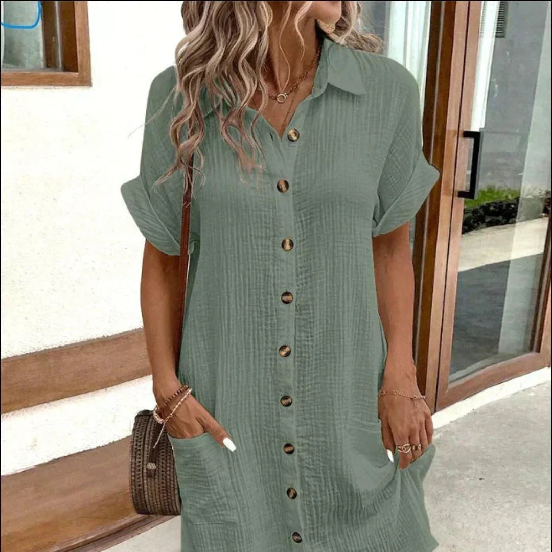 Kleid von Gisèle Soleil – Polokragen und atmungsaktiv 