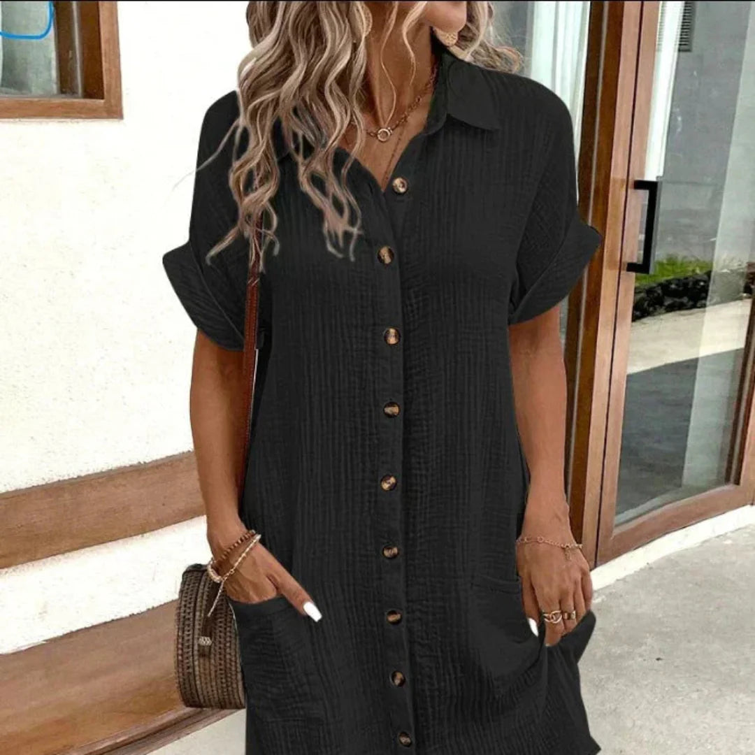 Kleid von Gisèle Soleil – Polokragen und atmungsaktiv 