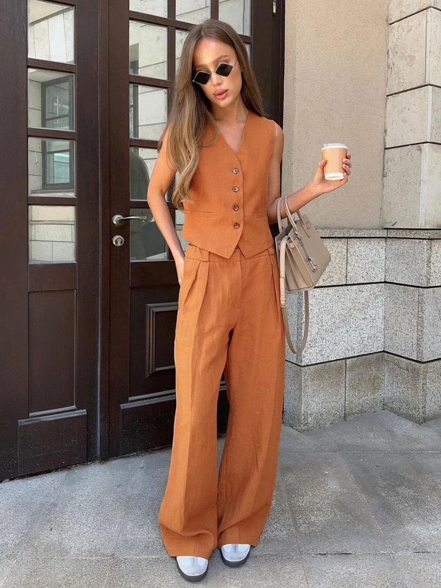Ivana Miris Set – button detail &amp; breathable 