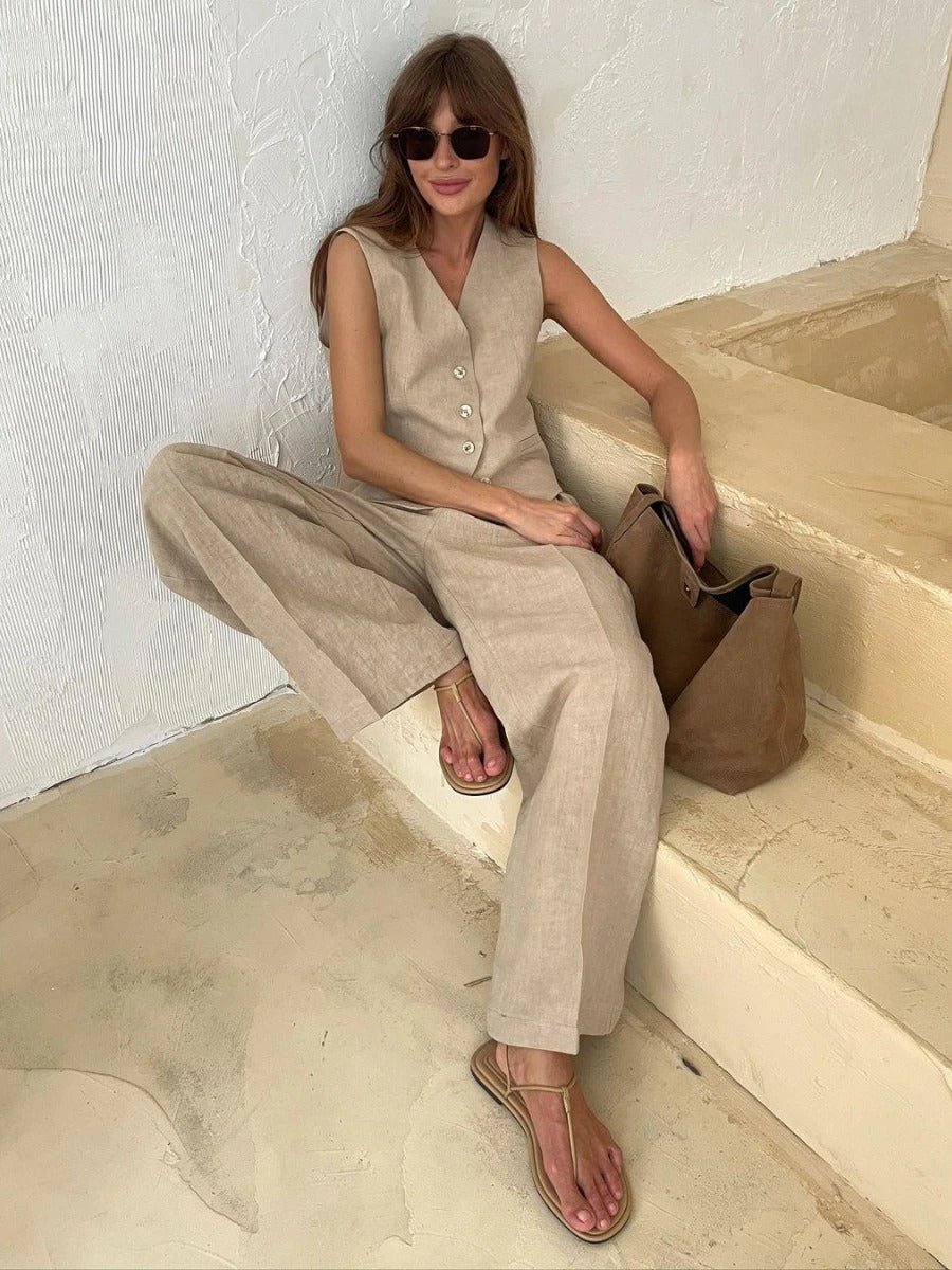 Ivana Miris Set – button detail &amp; breathable 